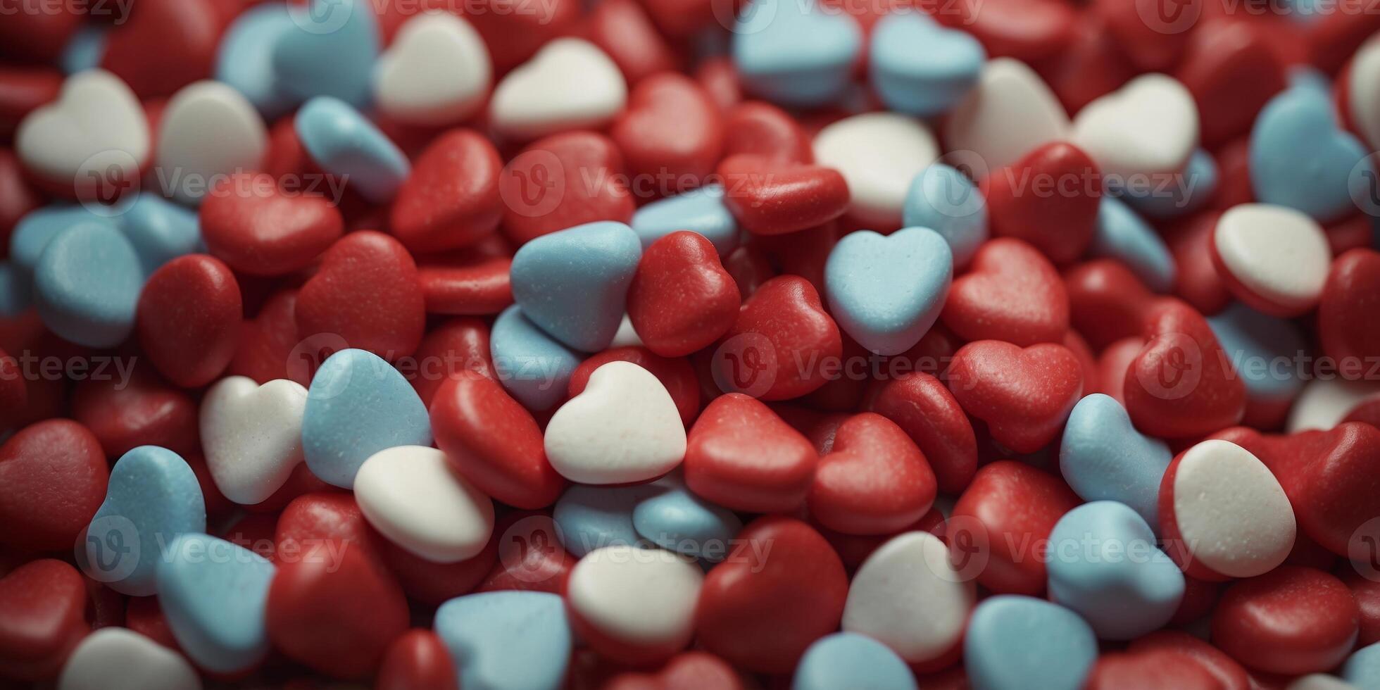 A Mound of Vibrant Red Heart-Shaped Candies, Perfect for Expressing Love and Affection. photo