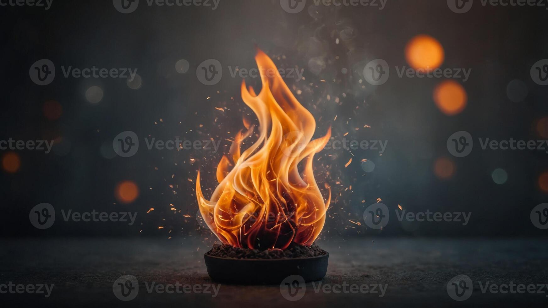 Simplified flames rising in a minimalist background. photo