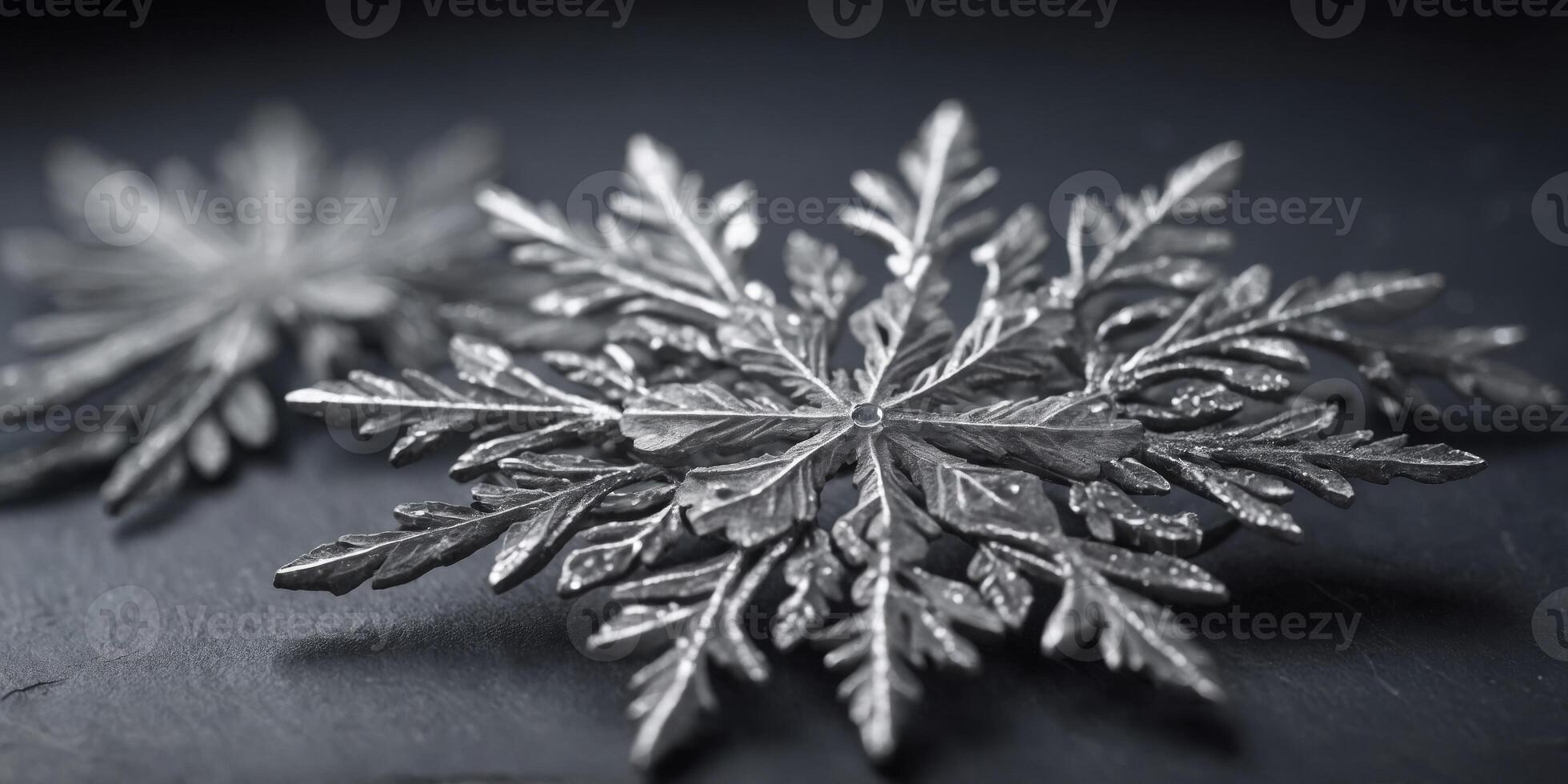 Slate gray background with snowflake designs. photo