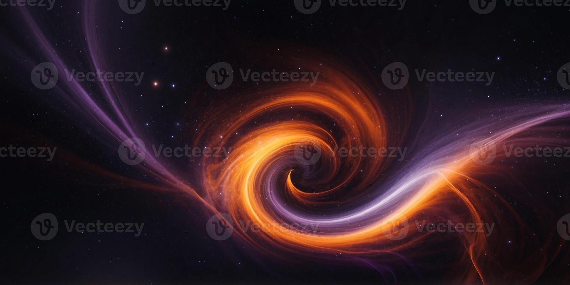 A purple and orange swirl of space with a lot of stars. photo