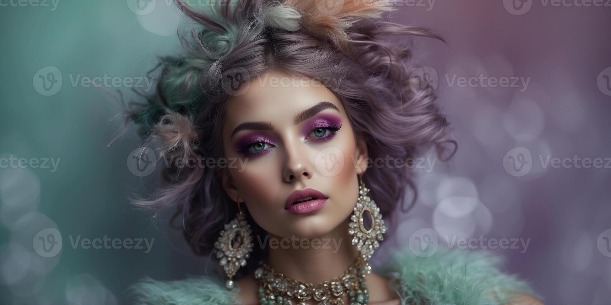 background with light green and purple colors. photo