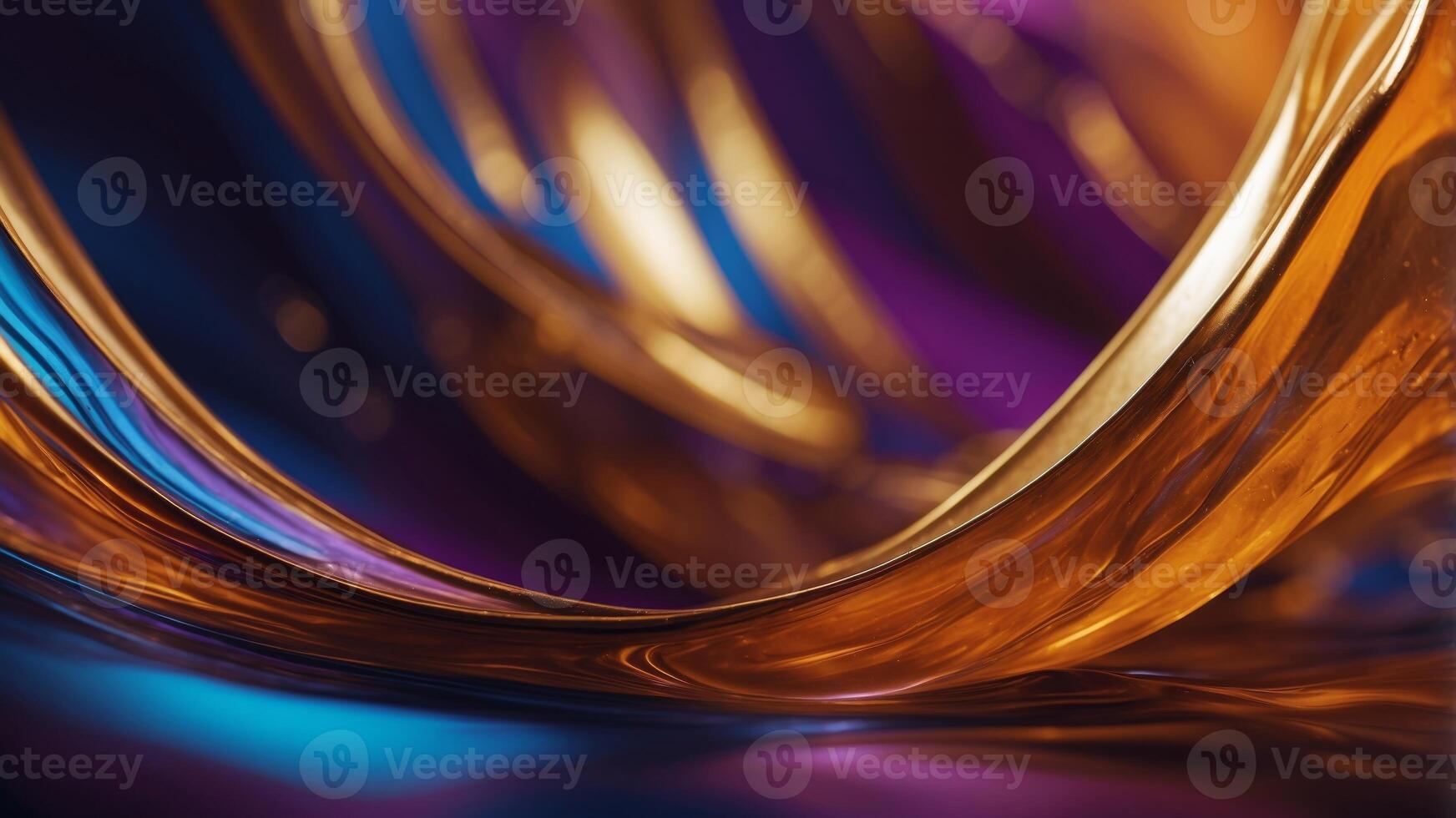 A blurry image of a gold and orange surface with a blue and purple background. photo