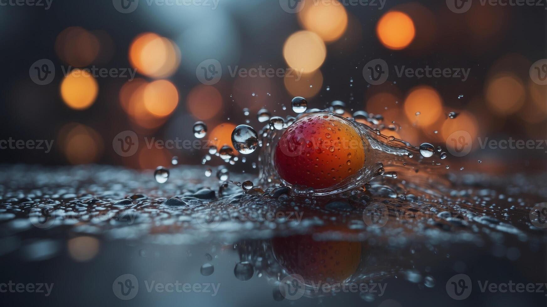 A blurry image of a wet surface with a lot of small dots. photo