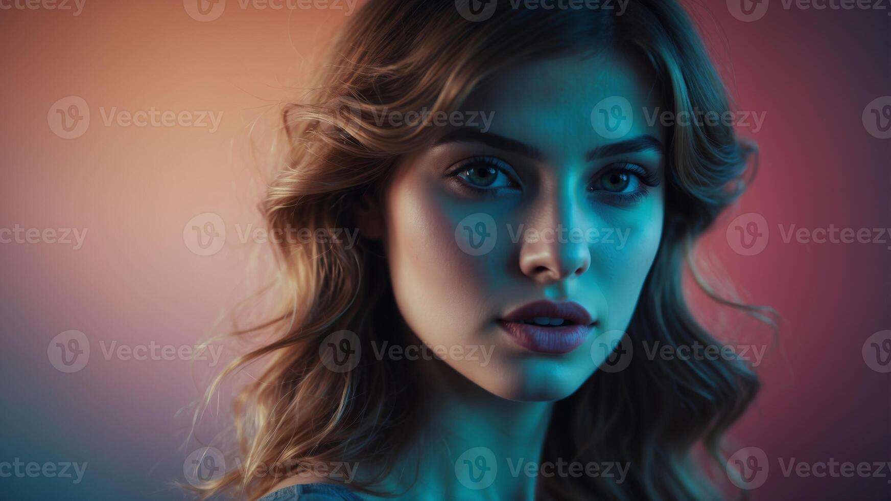 Stunning visual transition from black to azure in a gradient background. photo