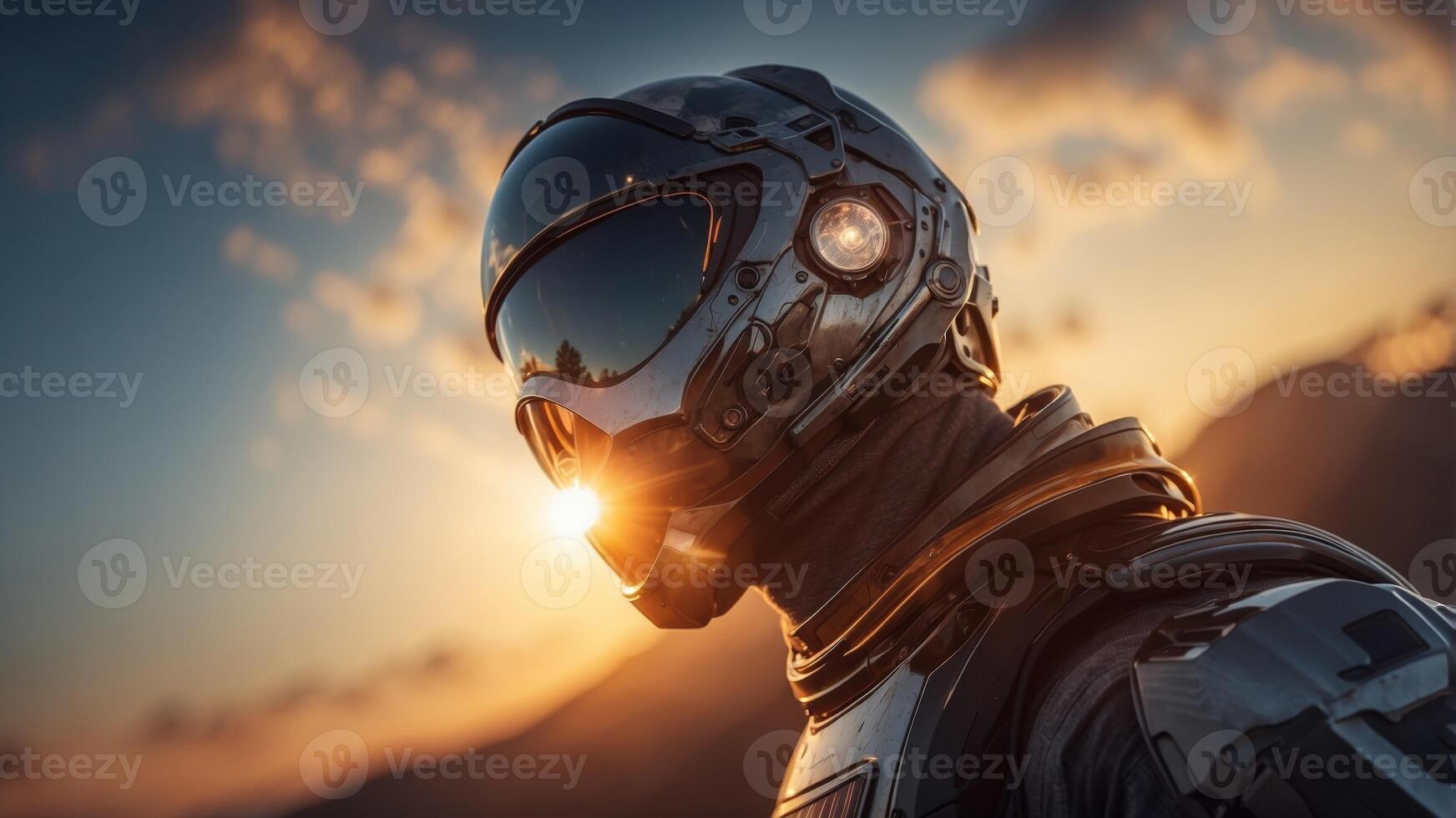 Solar energy concept with the sun in space. photo