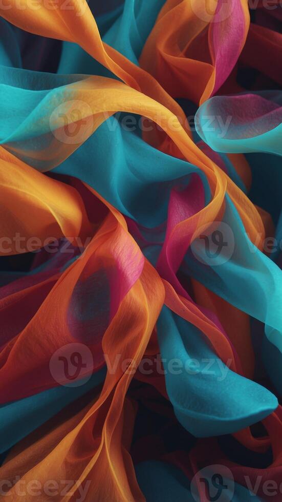 Multicolored Harmonious Tangle Of Tints Luminous Banner Background. photo