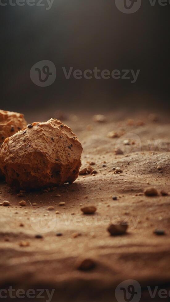 Battered Mottle Brown Composition Earthy Banner Background. photo