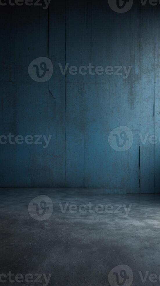 Empty dark concrete surface Blue grunge background with scratches. photo