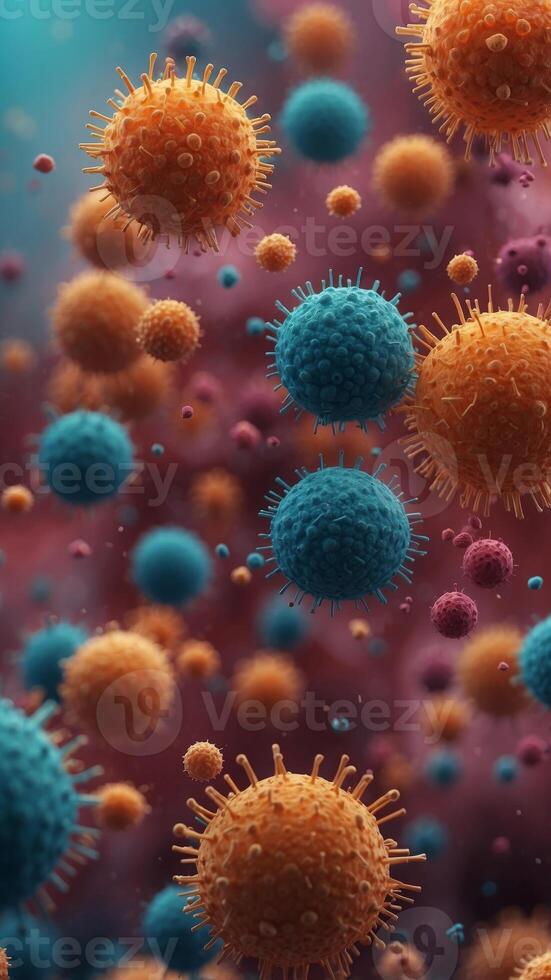 Viruses Microscopic View Background Banner. photo