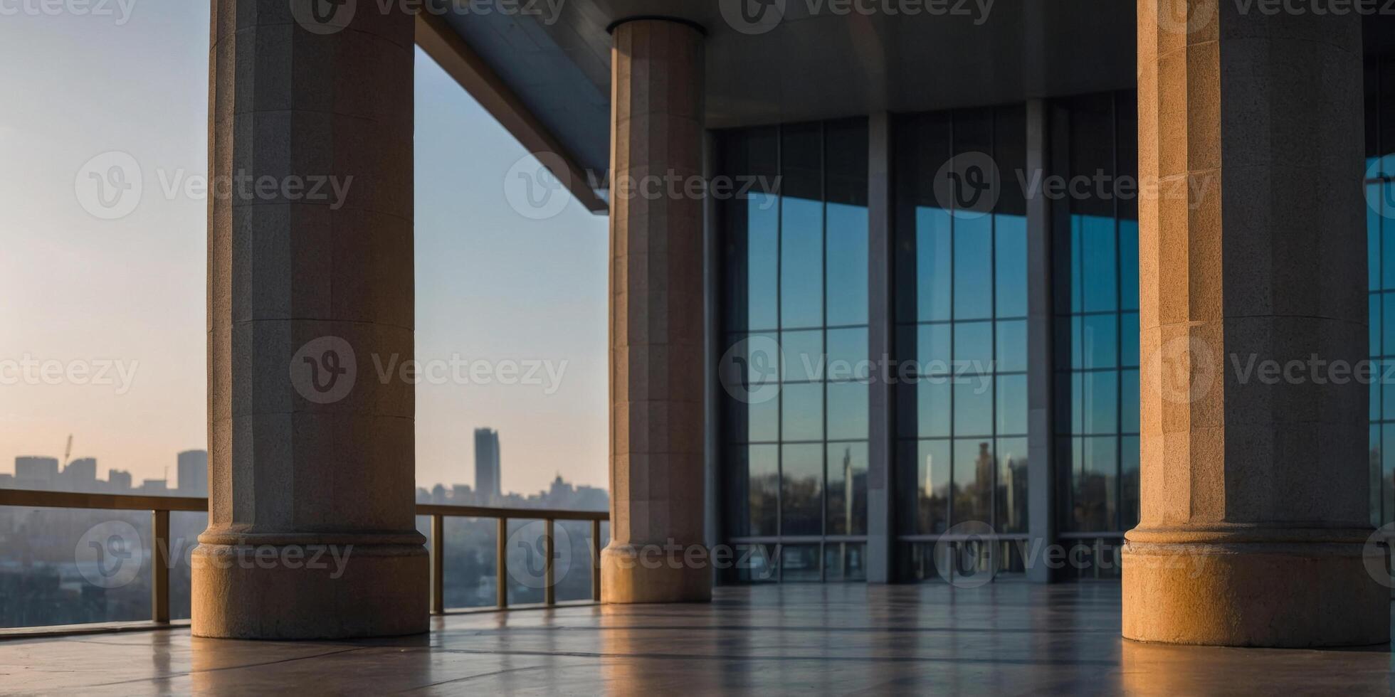 Two pillars with a large empty space between them. photo