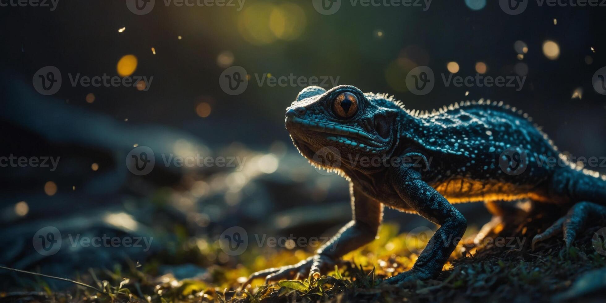 Enigmatic creatures in strong ambient light and harsh shadows. photo