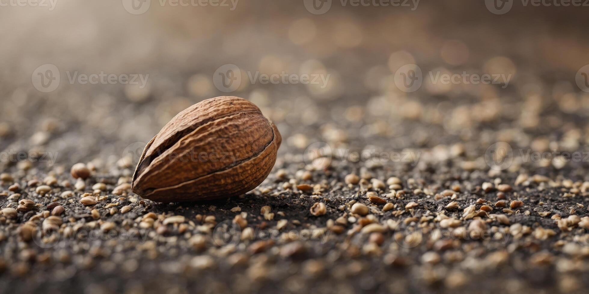 A close up of a nut with the shell removed. photo
