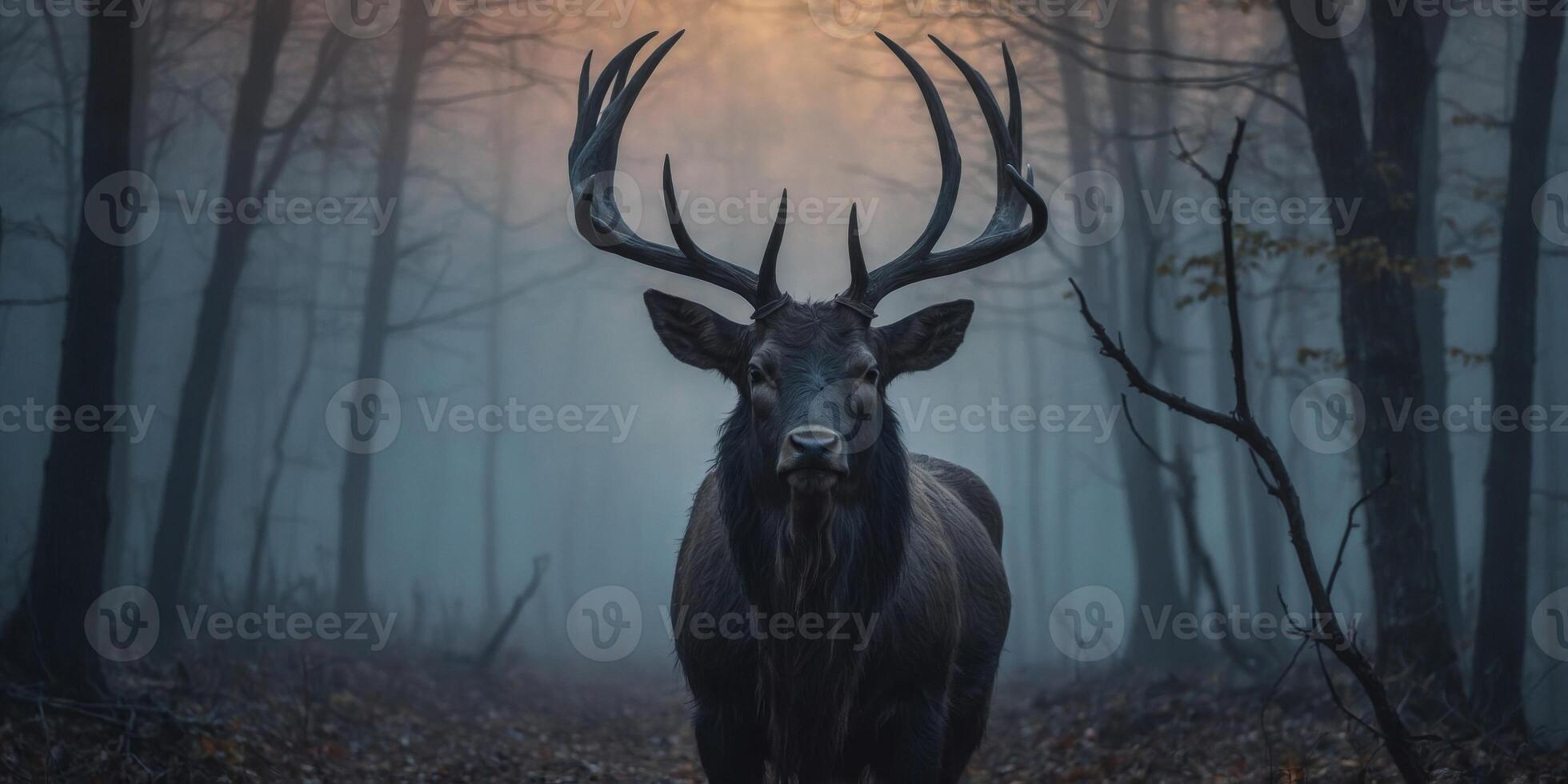 Mysterious Supernatural Creature in the Mist. photo