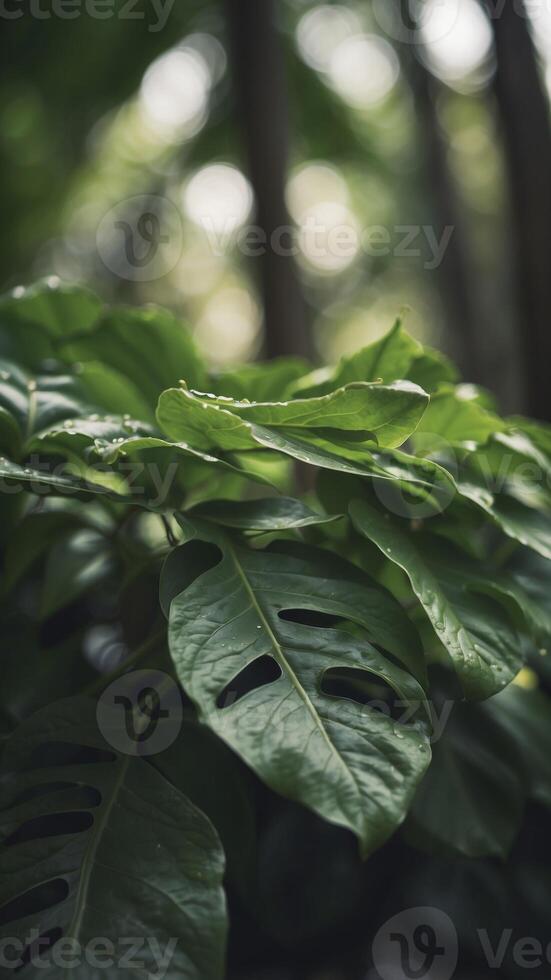 Close Up of Lush Green Leaves - Nature Background. photo