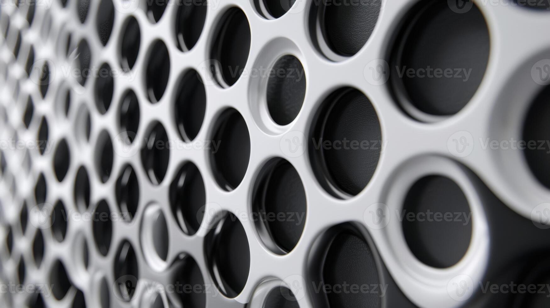A close look at another vent reveals a unique honeycomblike design made from a combination of black and white plastic for a bold and contemporary look photo