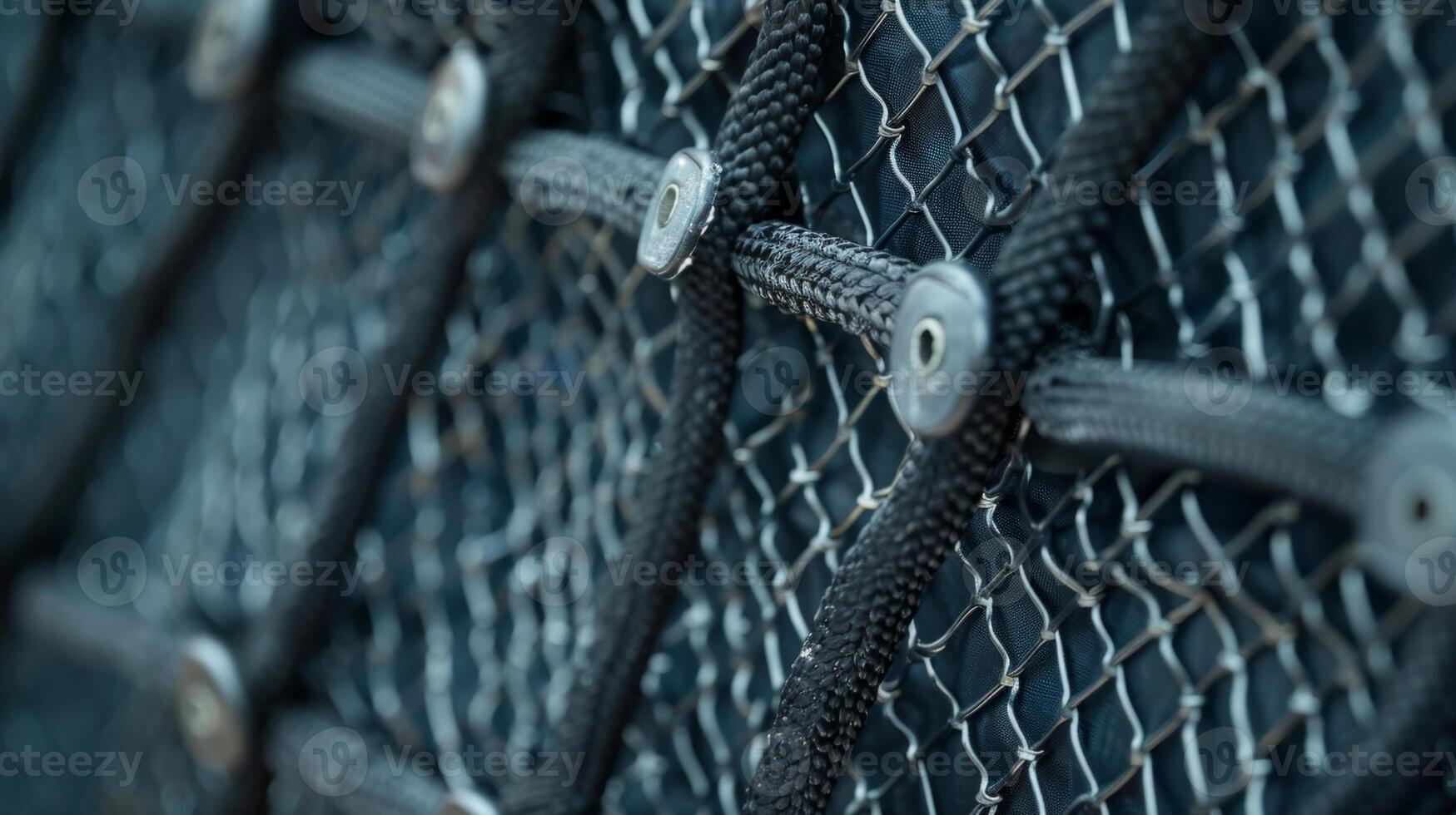 The edges of the cargo net are lined with metal grommets providing additional reinforcement and durability. Each grommet is carefully aligned to ensure maximum strength photo