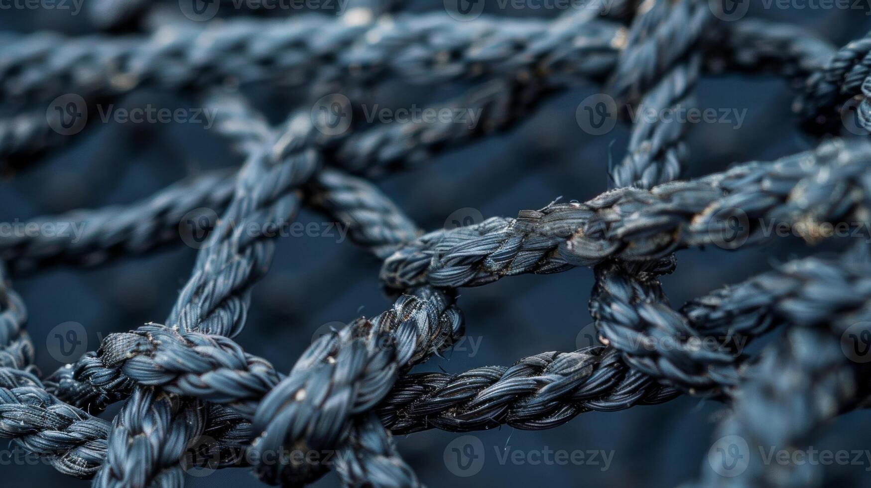 A series of evenly spaced thick rubber cords stretch taut across the cargo net creating a gridlike structure that helps distribute weight evenly and prevent sagging photo