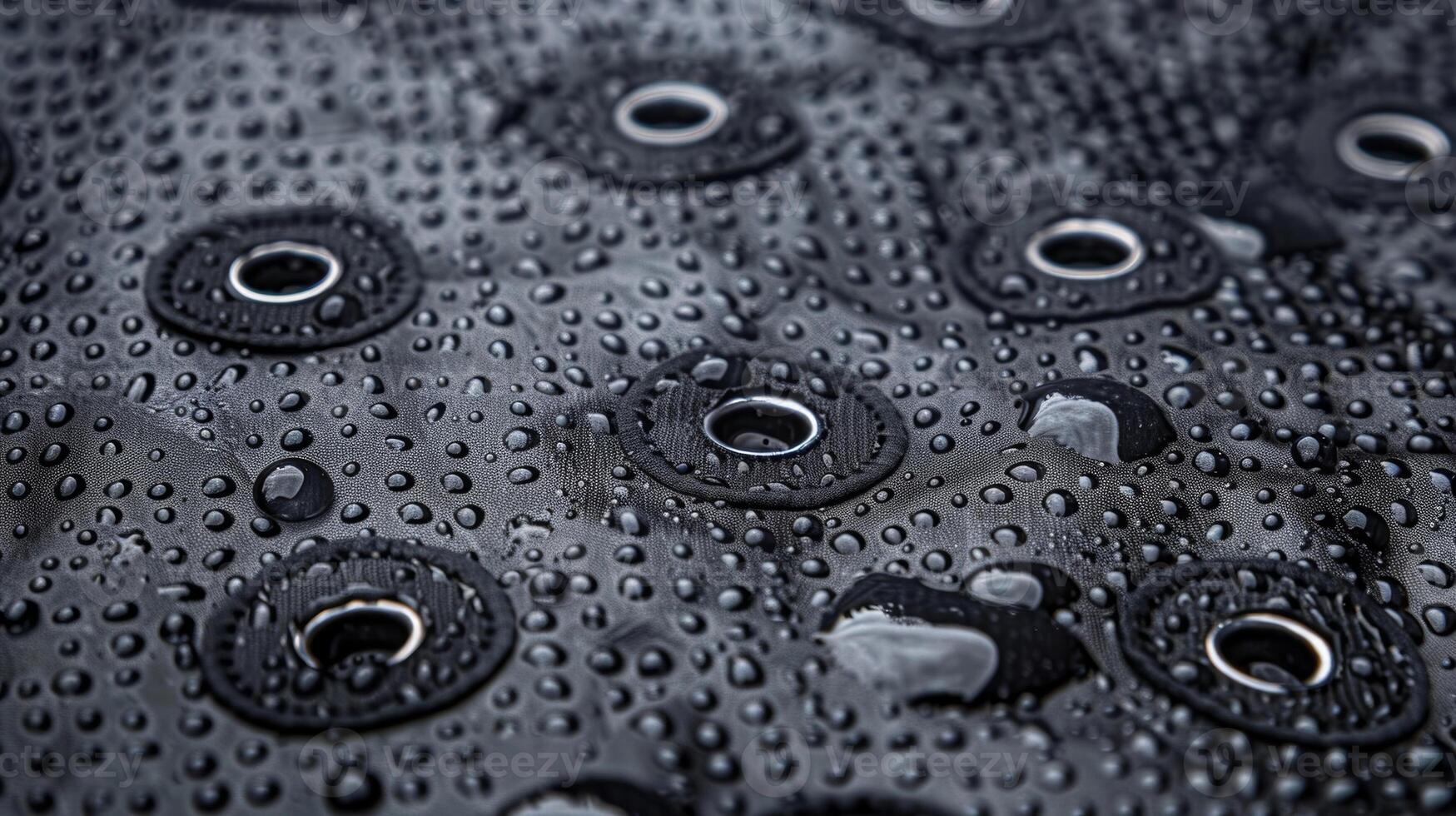 A detailed image of a car covers reinforced grommets used for easily tying down the cover in adverse weather conditions photo