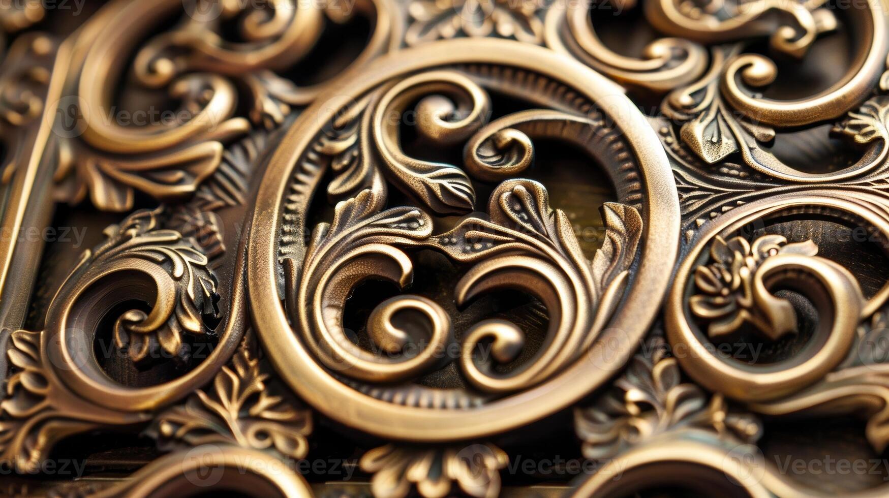 In contrast the following image features a vent made from shiny brass with a vintage design featuring intricate swirls and details photo