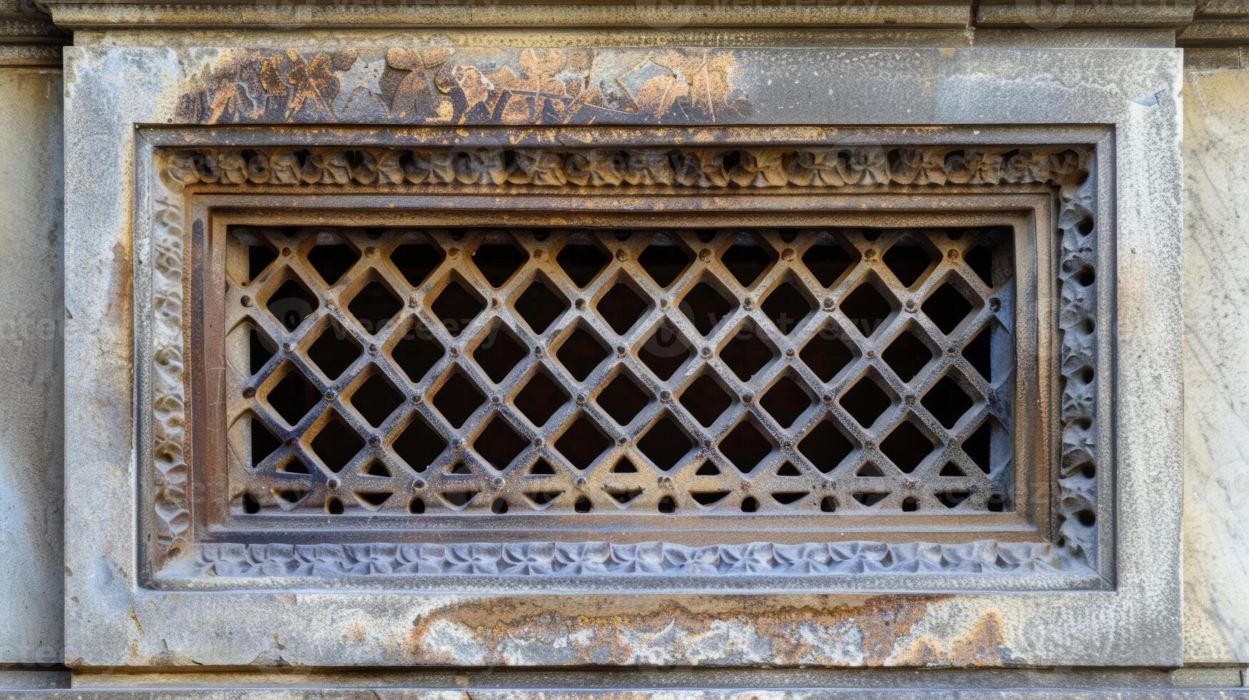 In the second closeup we see a more intricate vent with a series of small holes arranged in an intricate geometric pattern giving it a touch of elegance photo