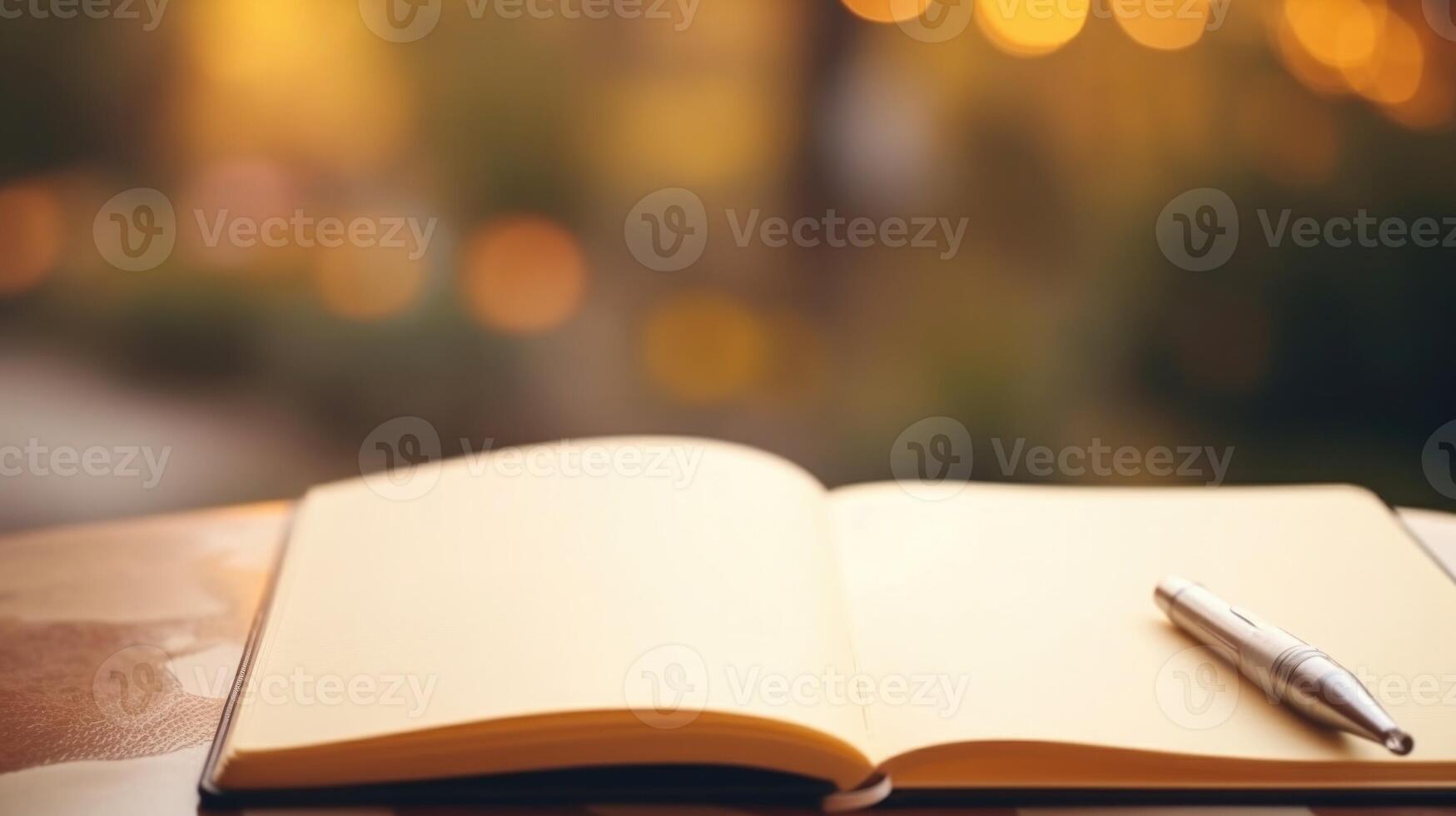 Closeup of a blank notebook, waiting to be filled with ideas and action plans for youth empowerment. photo
