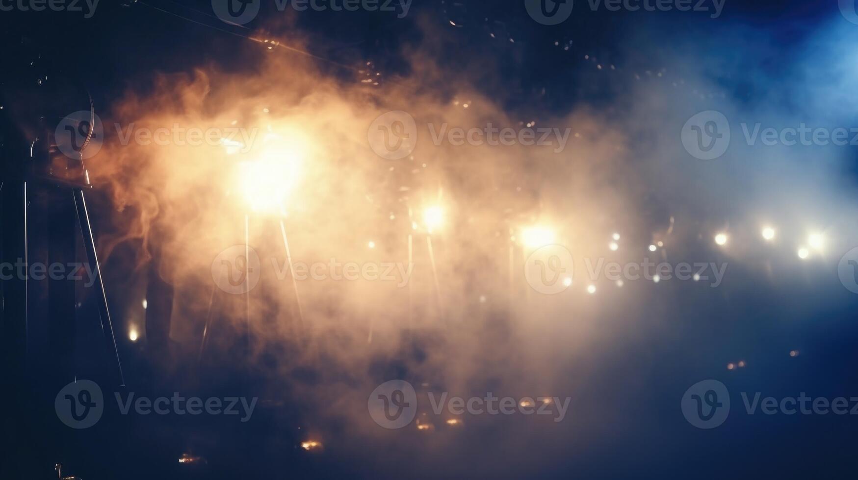 Intense shot of smoke machines filling the air with haze, creating an otherworldly atmosphere for the music. photo