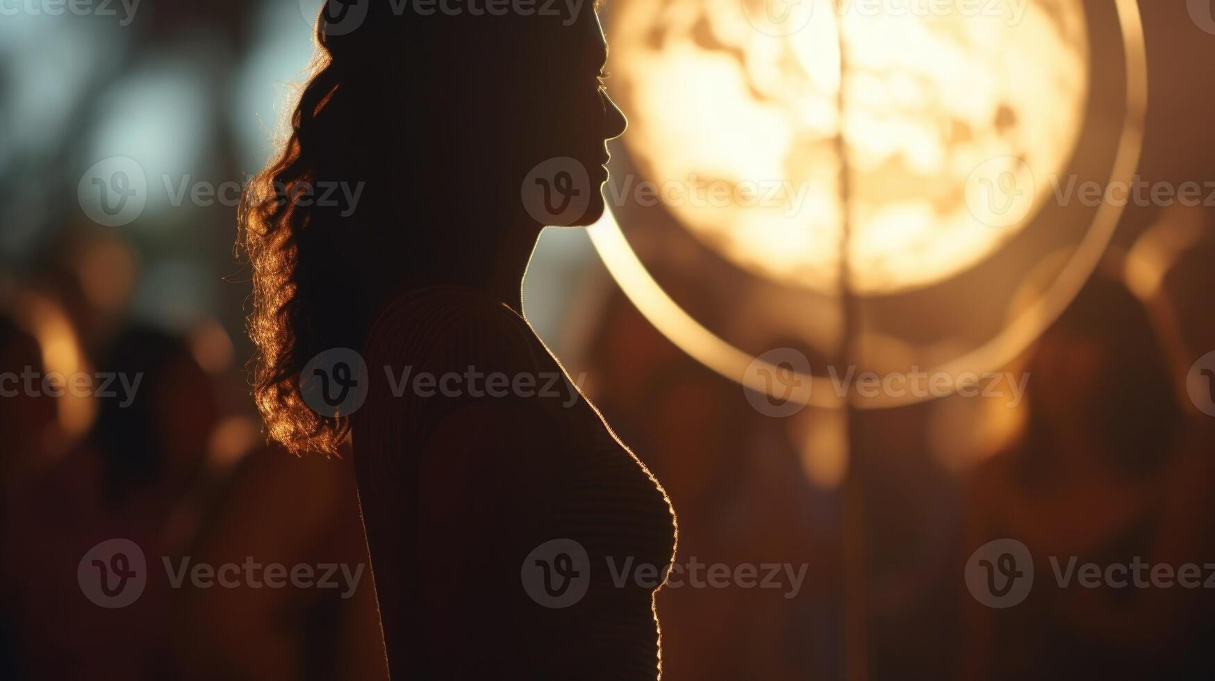 Closeup of a sign with the silhouette of a woman in front of a globe, representing the fight for womens rights and empowerment on a global scale. photo