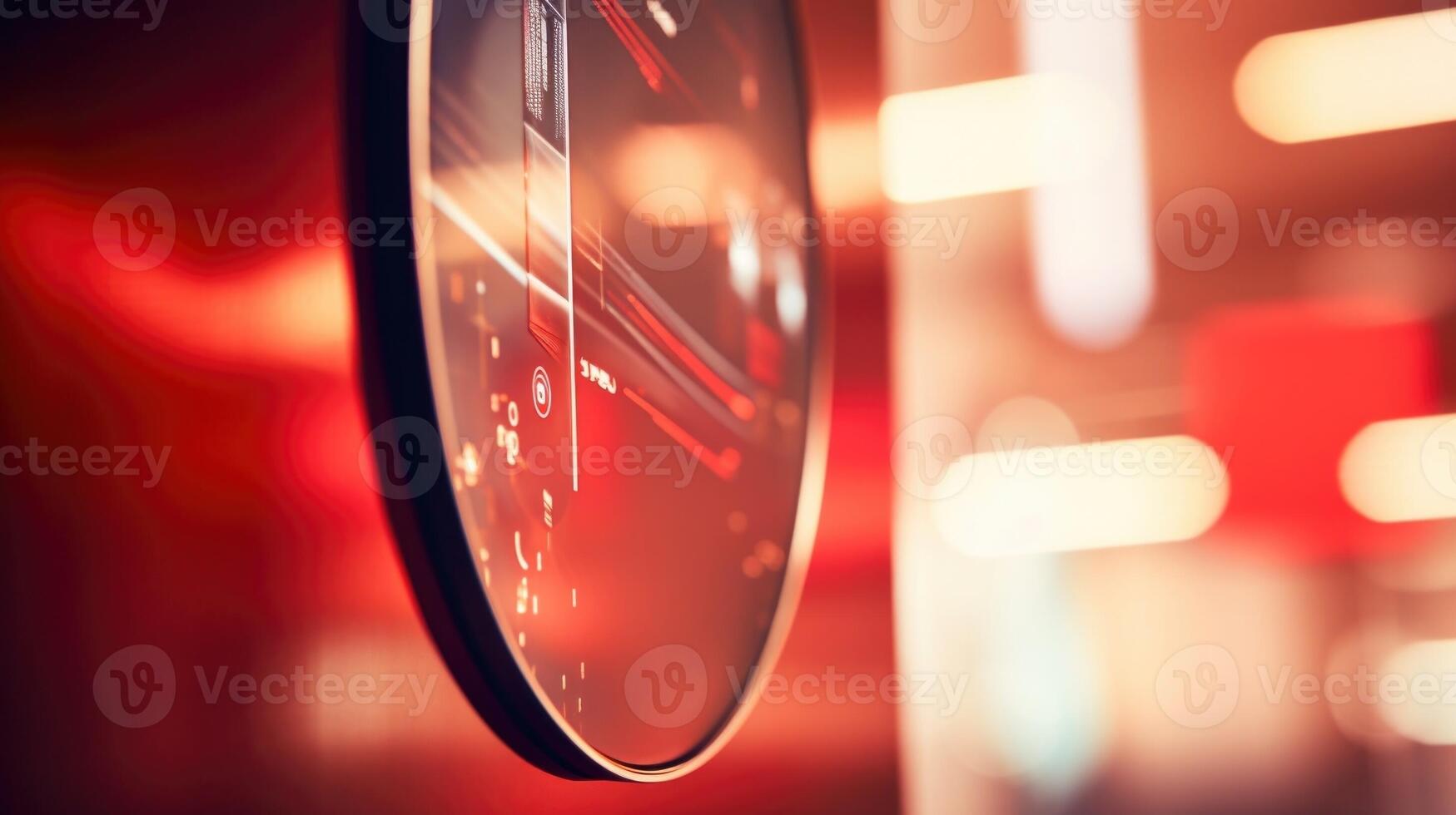 Closeup of a touch sensor on on a smart mirror, used to save favorite outfit combinations for easy access. photo