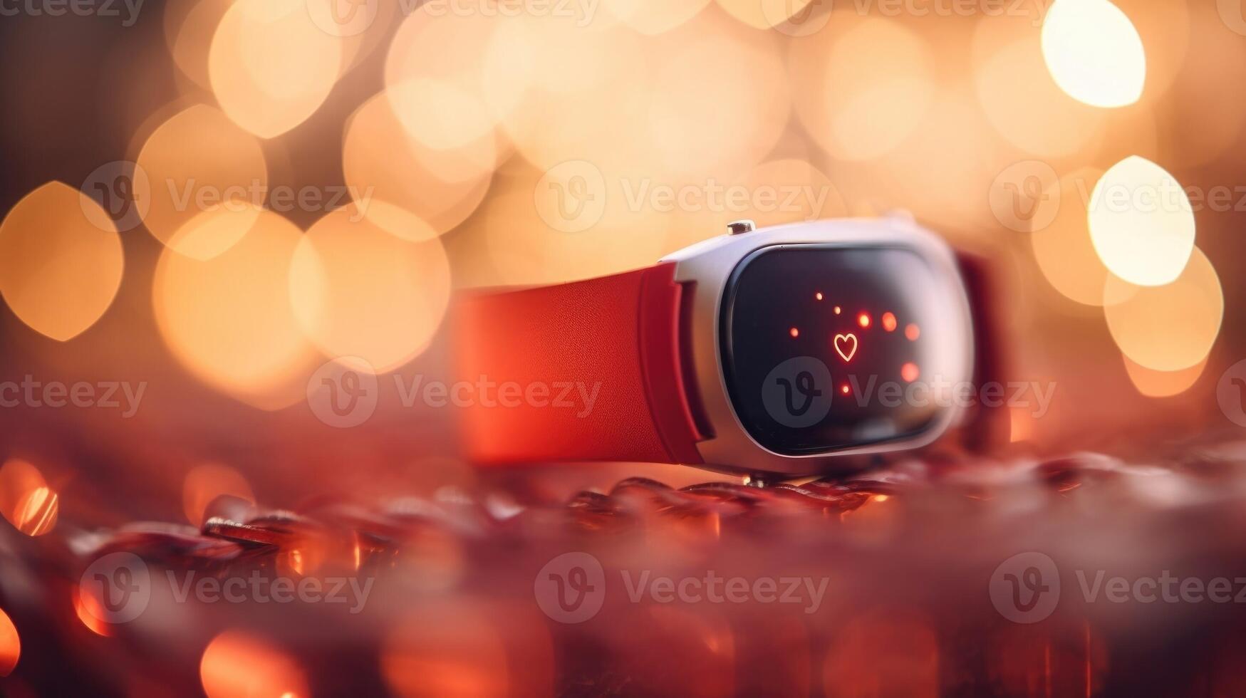Closeup of a heart rate monitor sensor on a smarch. photo
