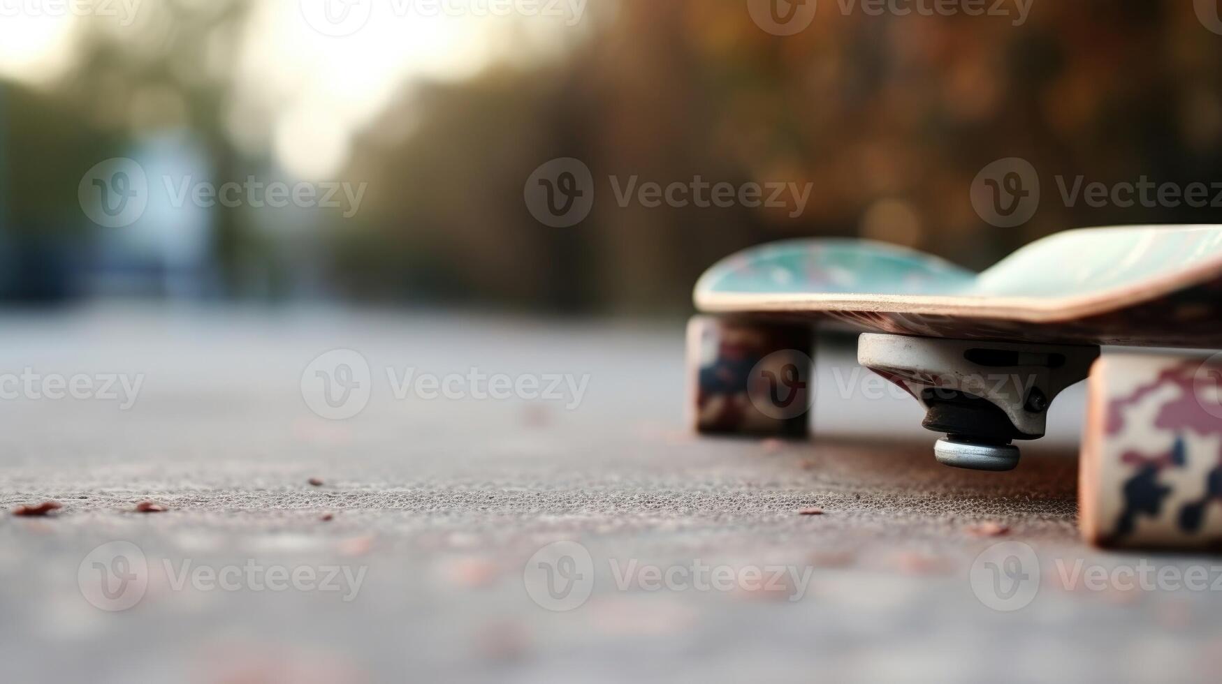 Closeup of a camo patterned skateboard grip tape. photo