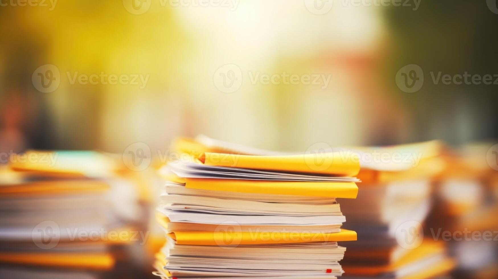 Closeup of a stack of filledout volunteer forms, symbolizing the commitment and dedication of volunteers in a community service project. photo