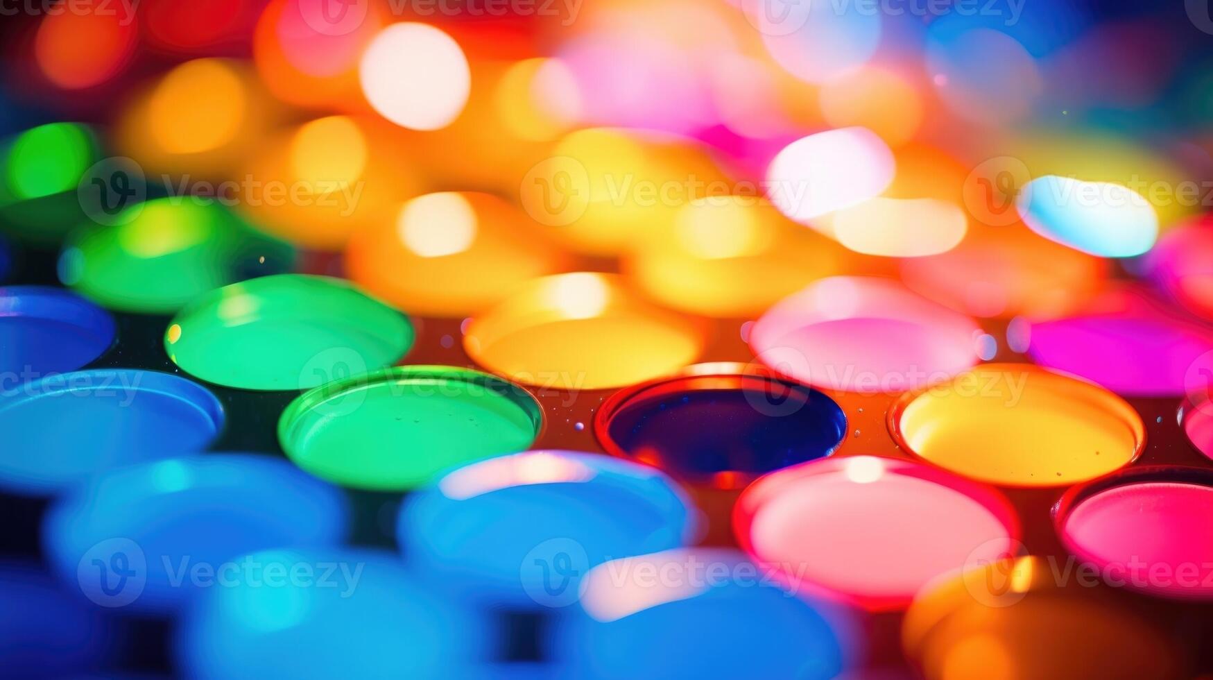Closeup of a palette of bright and vibrant digital colors photo