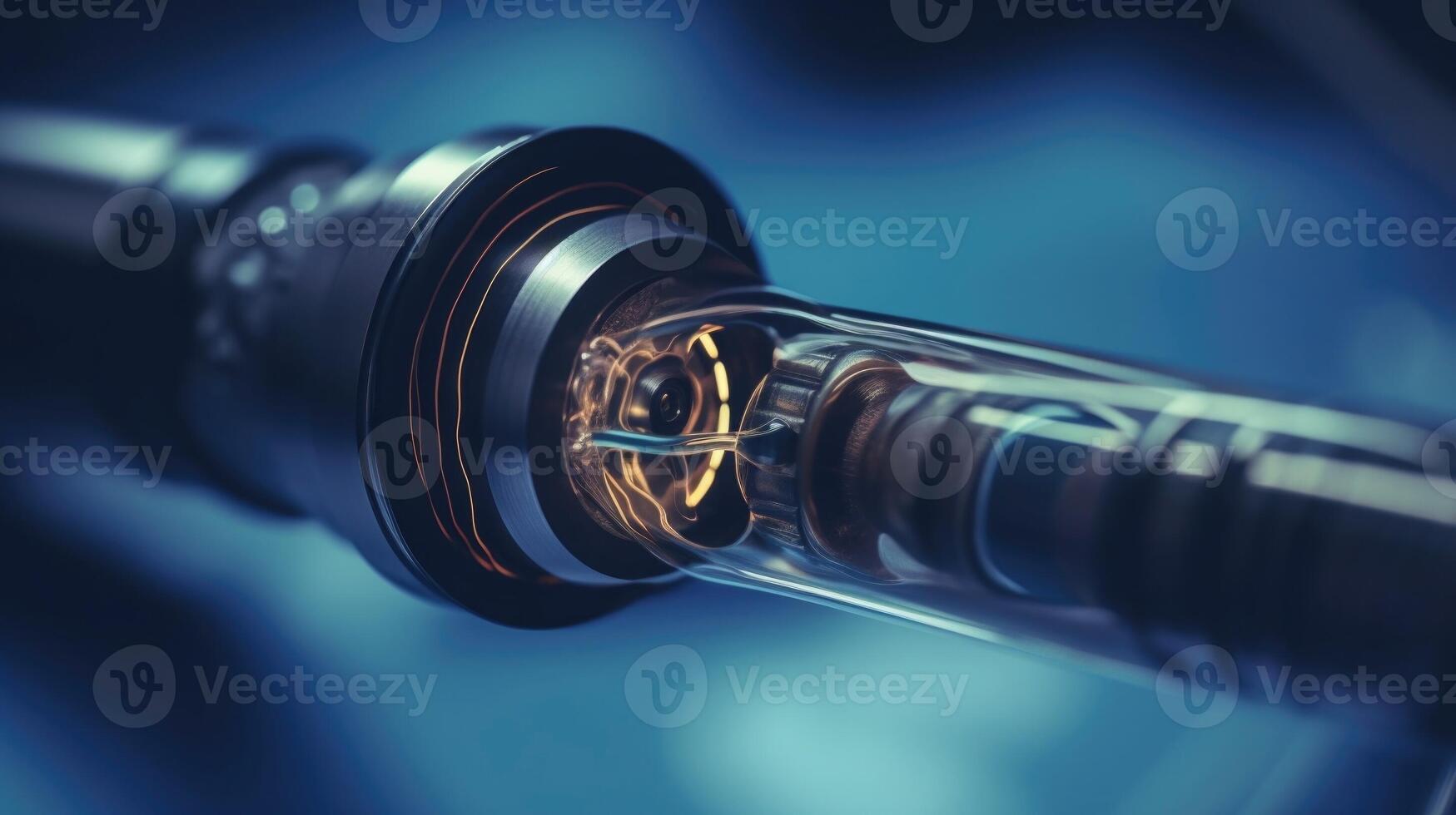 Closeup of an AIcontrolled endoscope, providing a clear and detailed view of the inside of a patients body during a minimally invasive . photo