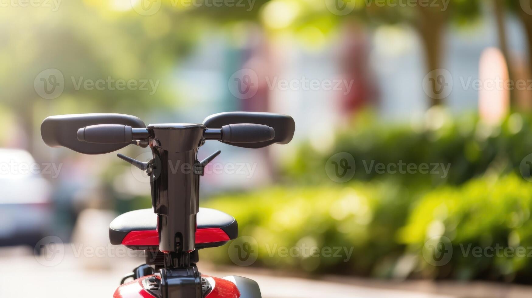Closeup of compact and versatile mobility scooter with adjustable seat photo