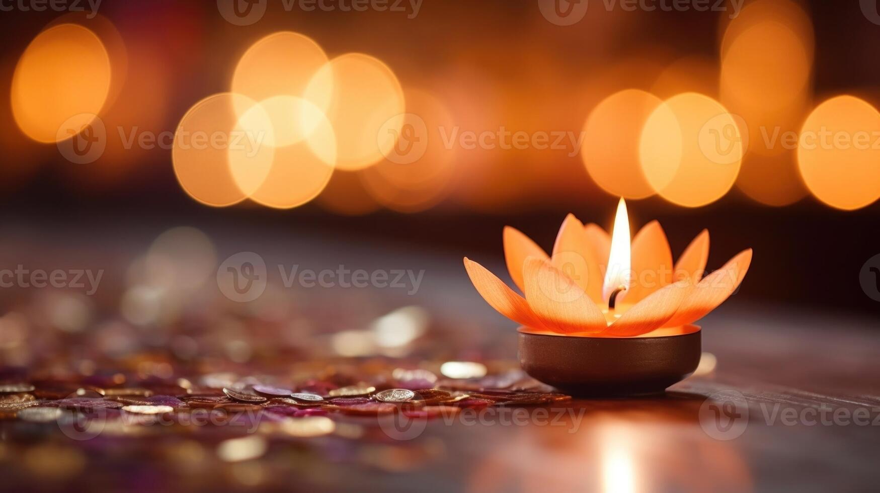 Closeup of a candle flame burning steadily, a focal point for meditation and a representation of inner peace and clarity. photo