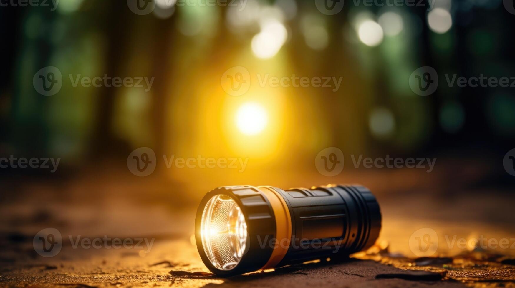 Closeup of a solarpowered flashlight, a reliable source of light during power outages. photo