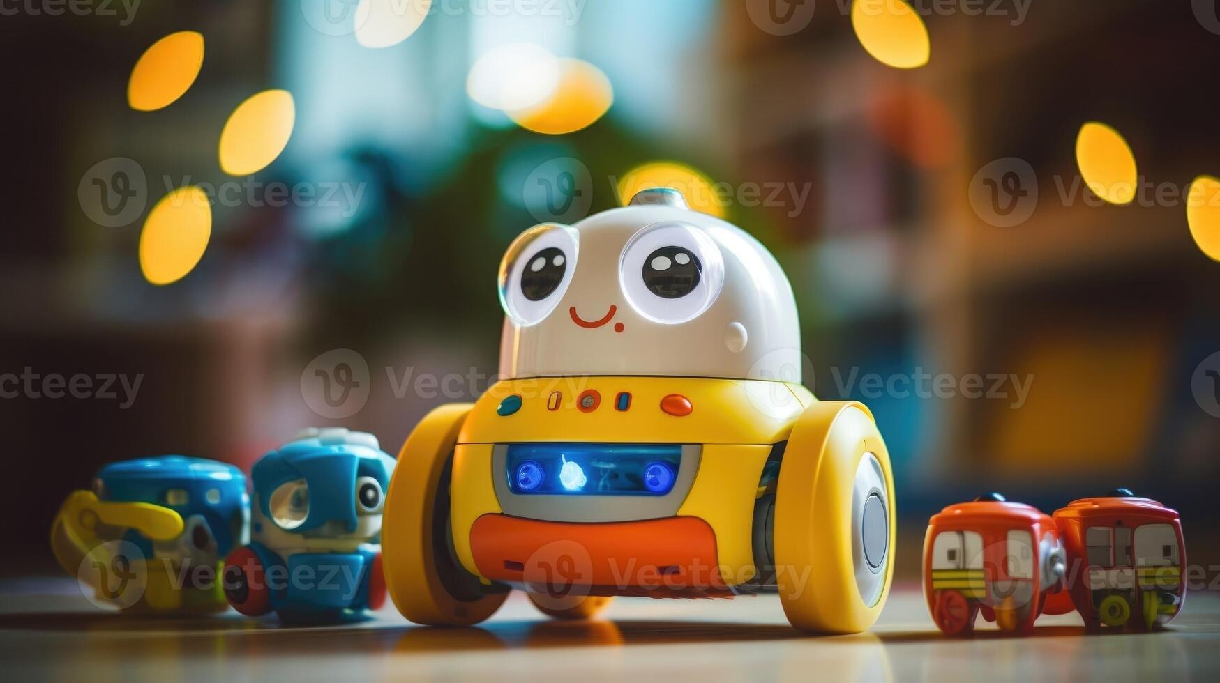 Detailed image of an AIenabled toy that engages kids in language learning through fun and engaging activities. photo