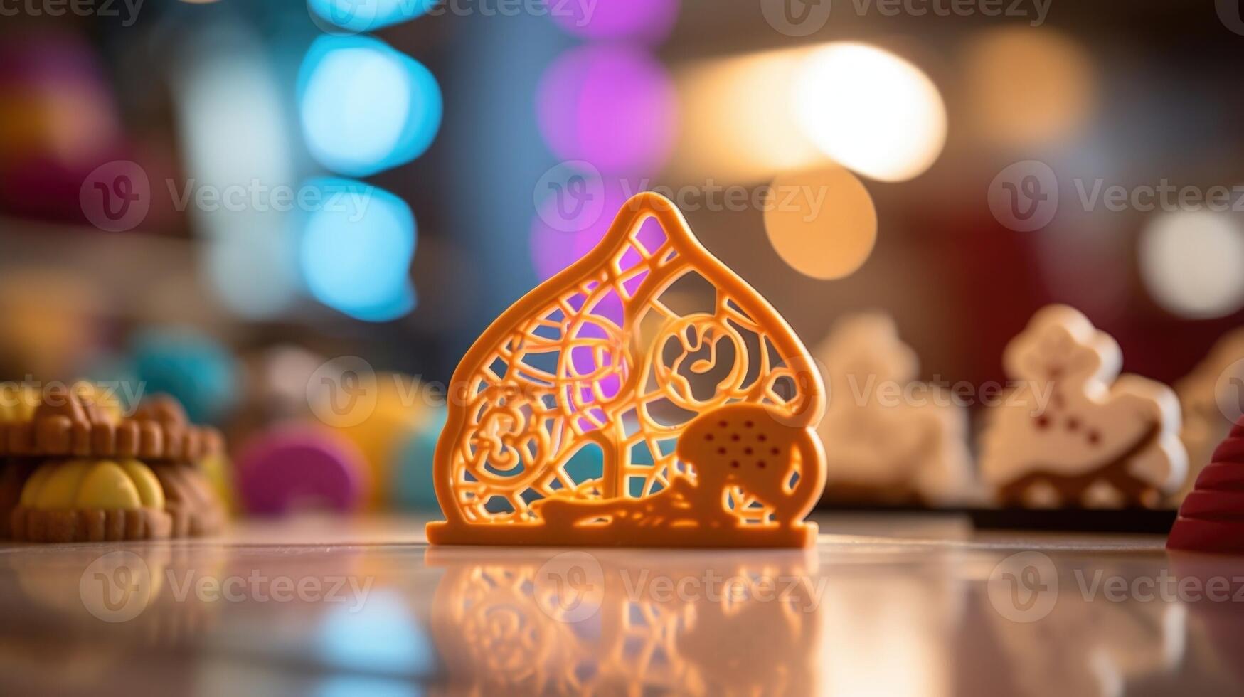 Closeup of a 3D printed cookie ter, featuring a fun and whimsical design. photo