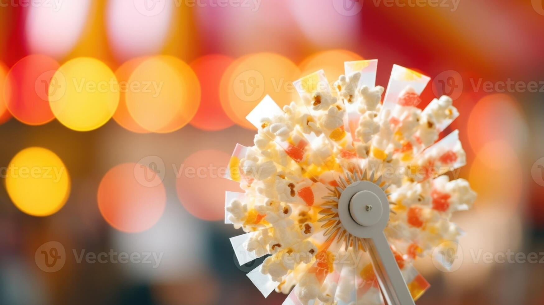 Closeup of a fan made from repurposed popcorn bags, showcasing a creative design. photo