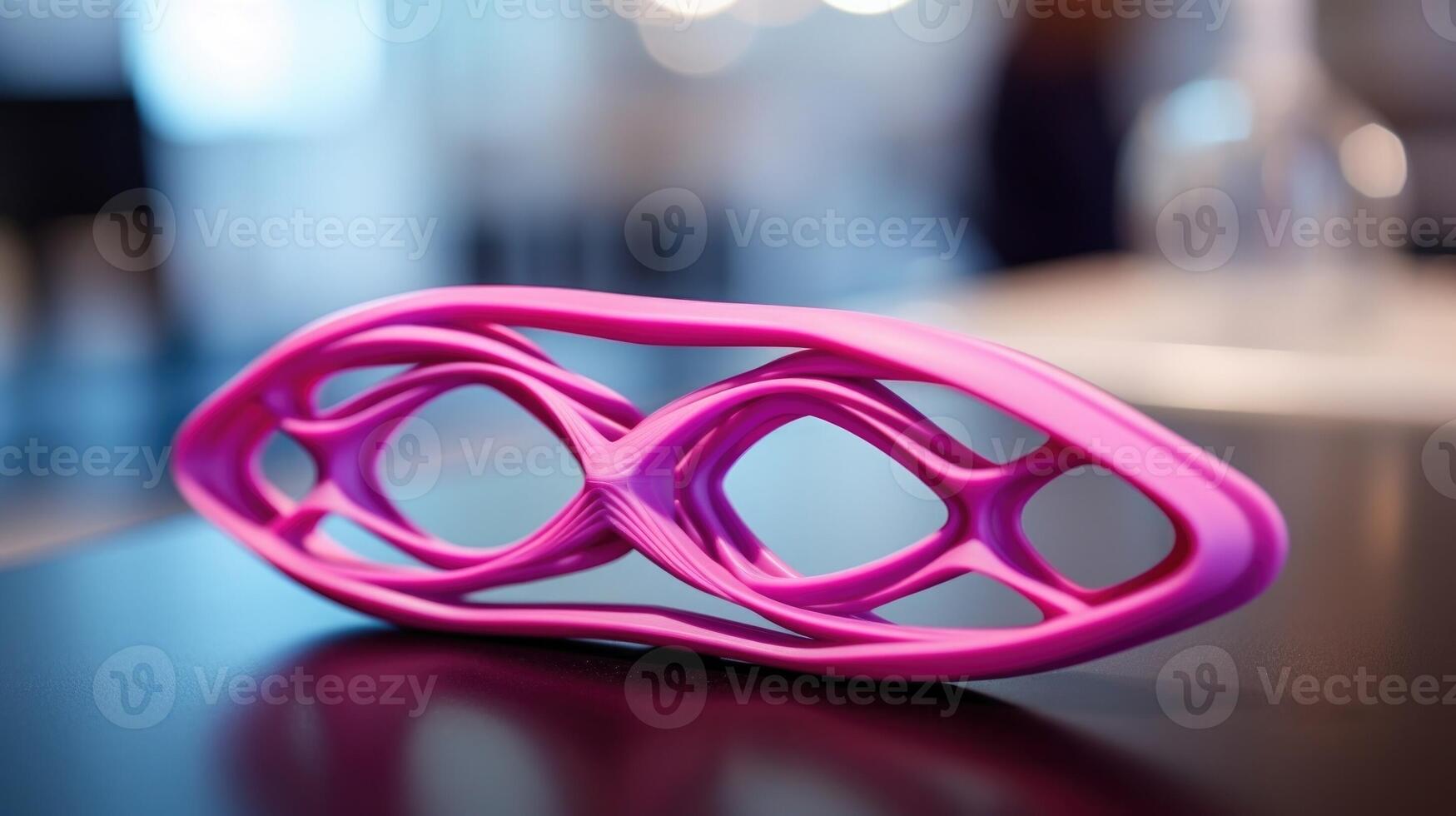 Closeup of a 3D printed hair clip, with a sleek and modern design and a sy grip. photo