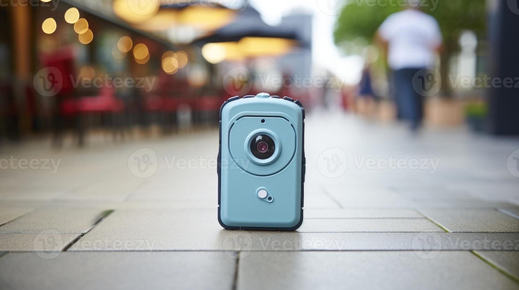 Closeup of a smarch with a builtin camera and geofencing capabilities to keep track of your childs whereabouts. photo