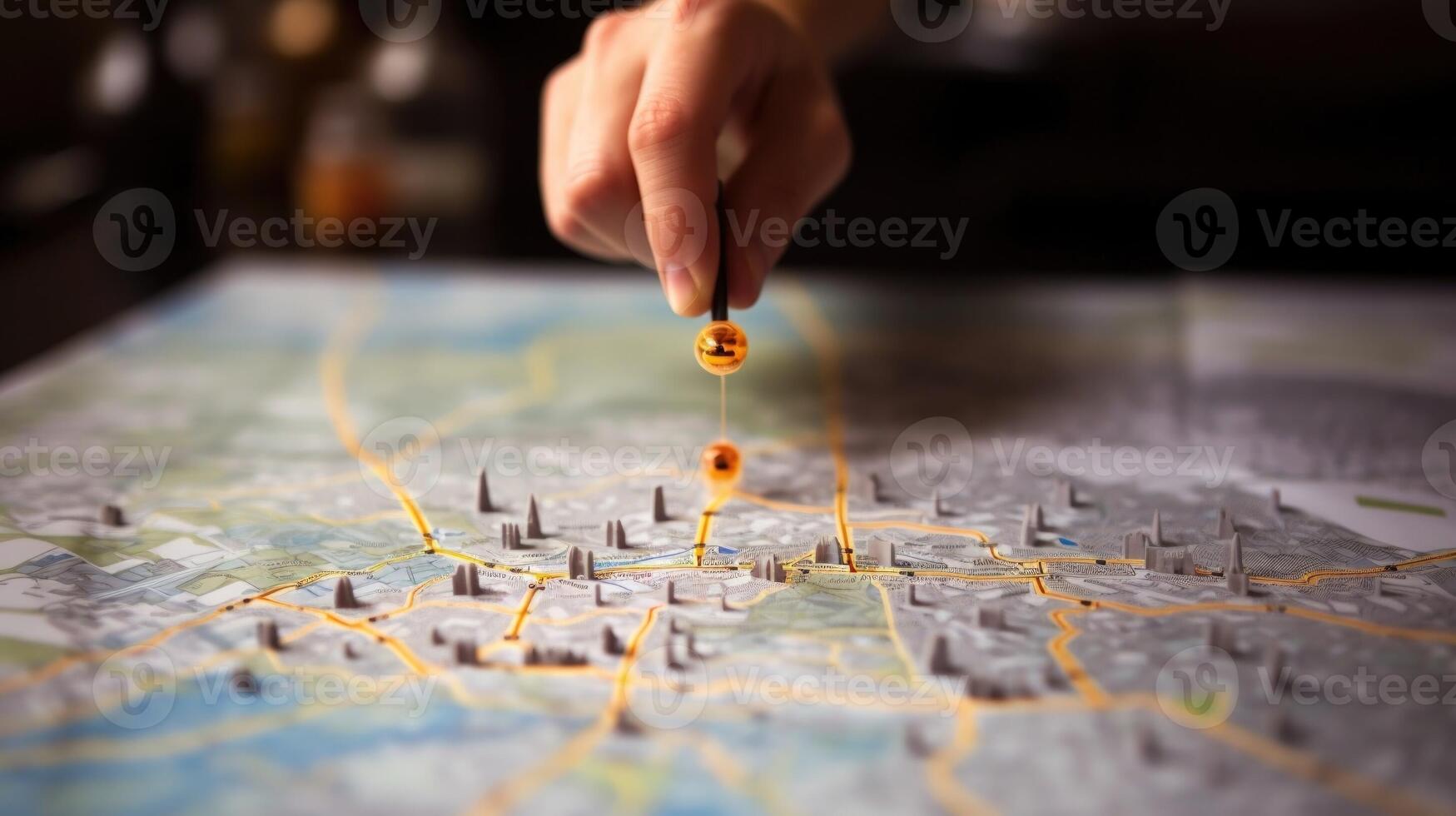 Closeup of a finger pointing to a roadmap, highlighting the importance of having a plan in conflict resolution. photo
