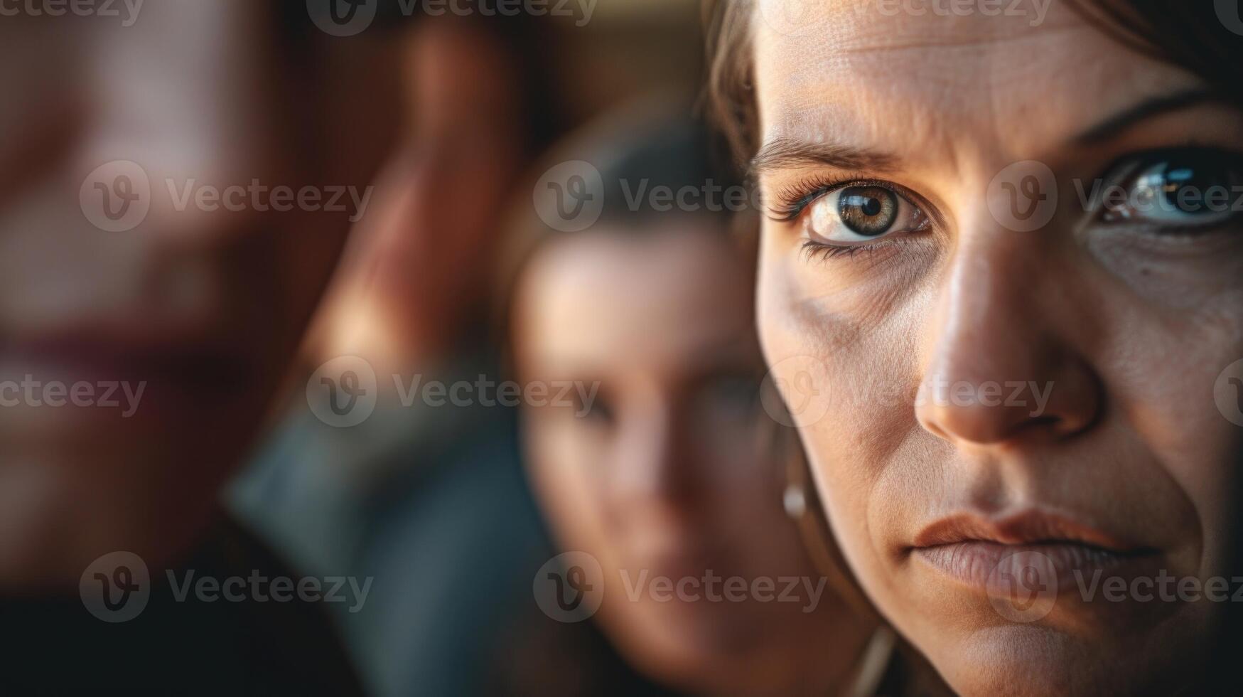 Closeup of a stressedout individuals face, with dark circles under their eyes, highlighting the toll that balancing work and family can take on mental and emotional health. photo