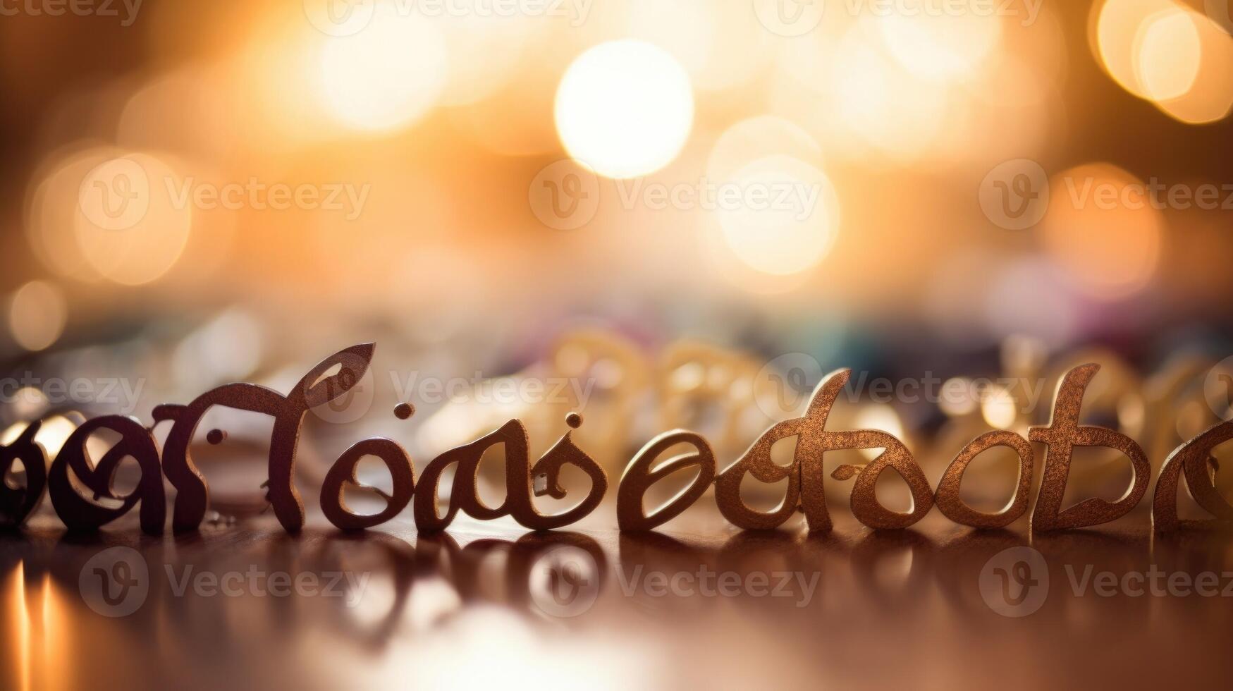 Closeup of delicate calligraphy script spelling out the word peace in different languages. photo