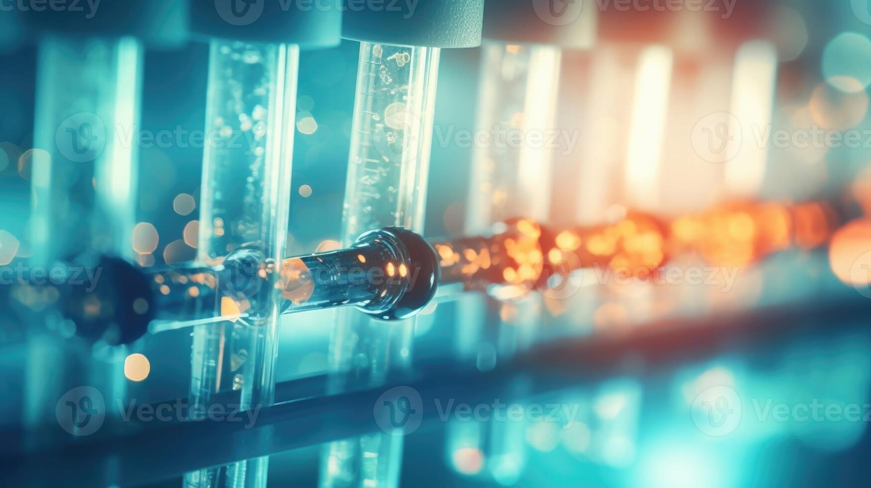 Closeup of a DNA extraction tube being heated in a genetic testing device for analysis. photo