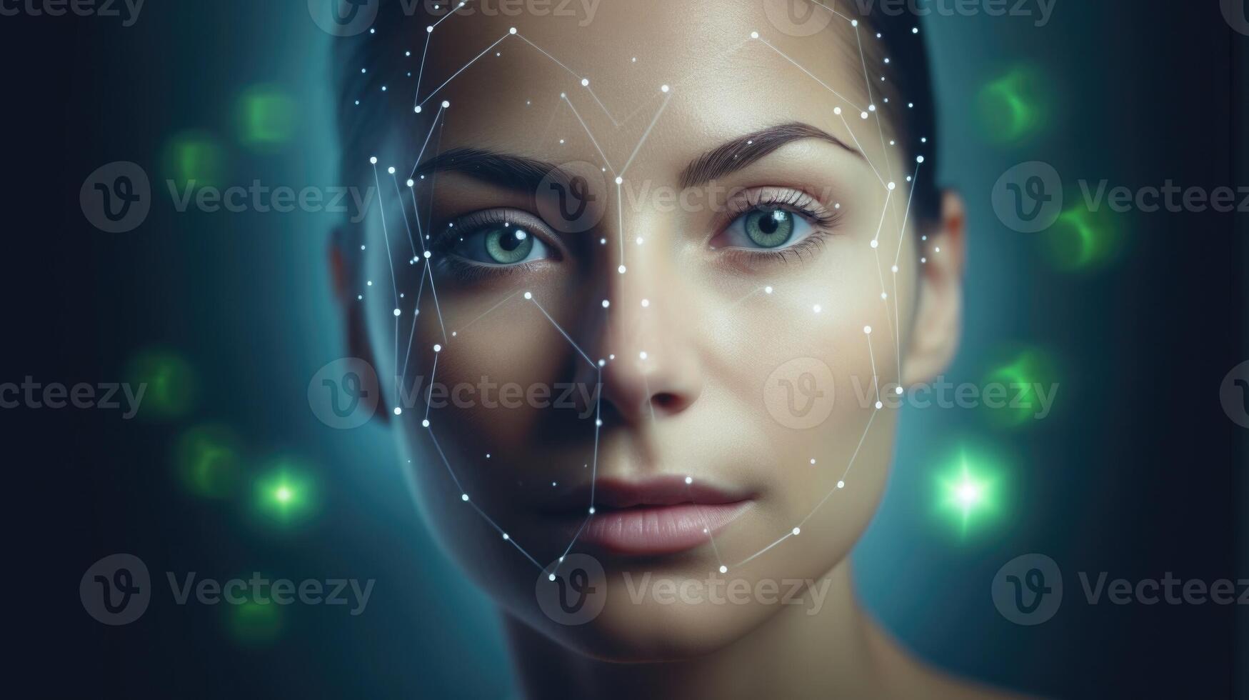 Detailed closeup of a skin scanner capturing minute details of an individuals pores and texture for customized skincare advice. photo