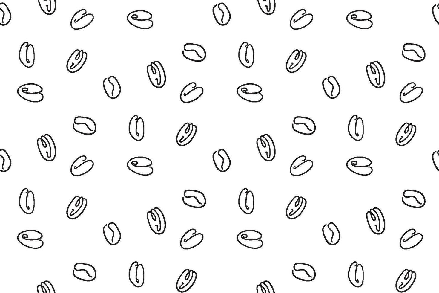 seamless coffee pattern with coffee beans and leaves, sack of coffee seeds, coffee equipment. Hand draw cafe seamless pattern vector
