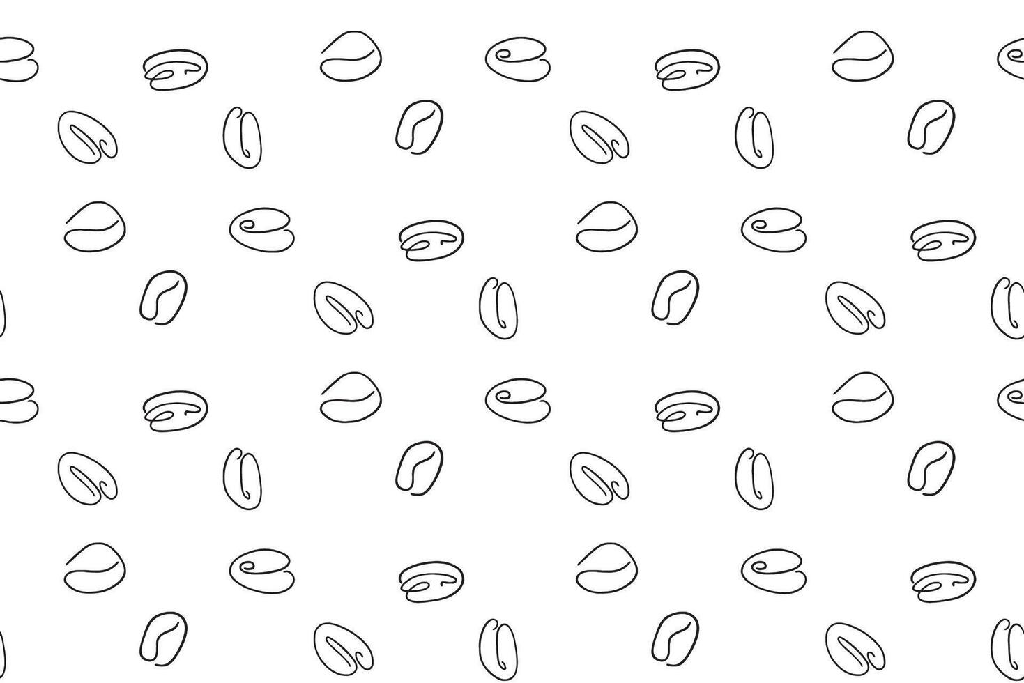 coffee beans seamless pattern hand drawn in doodle style. Suitable for wrapping paper, packaging, background, textile, wallpaper. vector