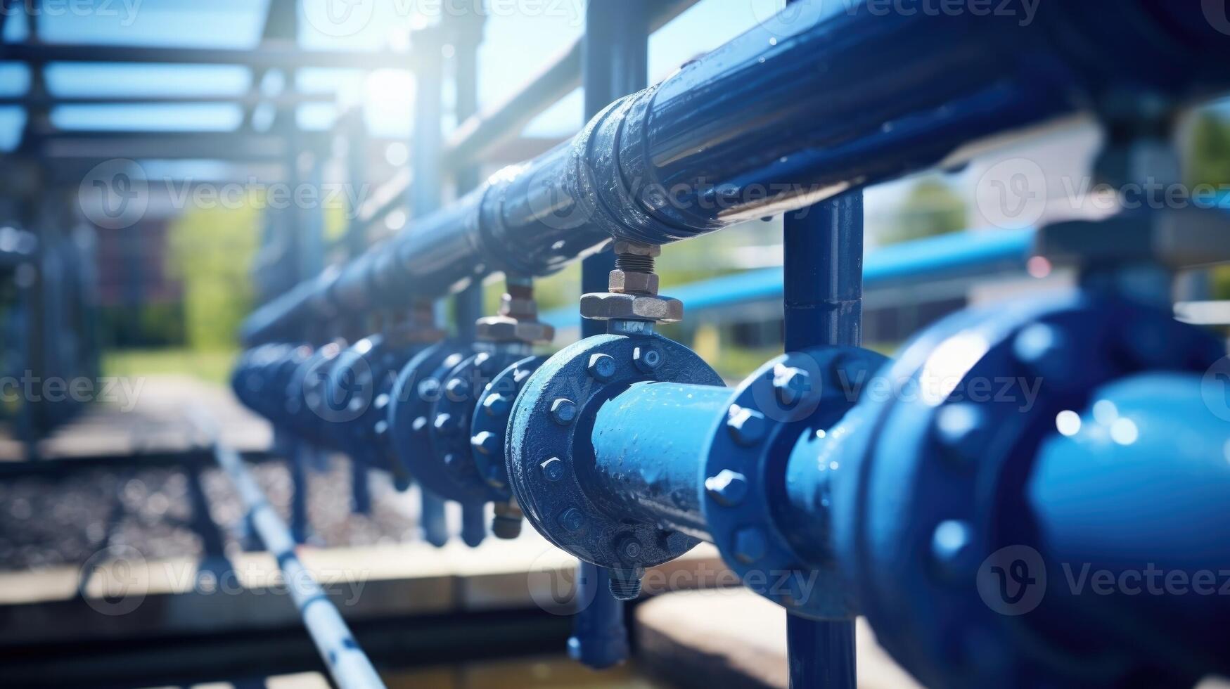 A segmented view of a rainwater harvesting system, including pipes and valves. photo