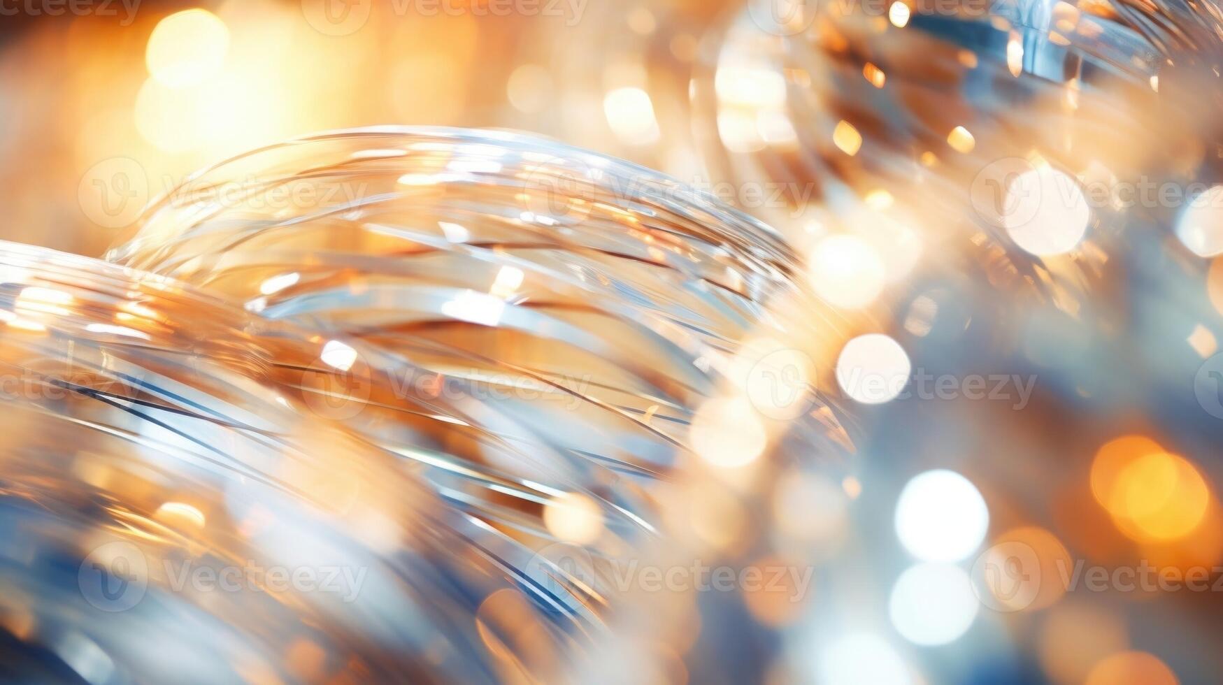 Closeup of shimmering metallic shapes spinning and reflecting light in a mesmerizing pattern. photo
